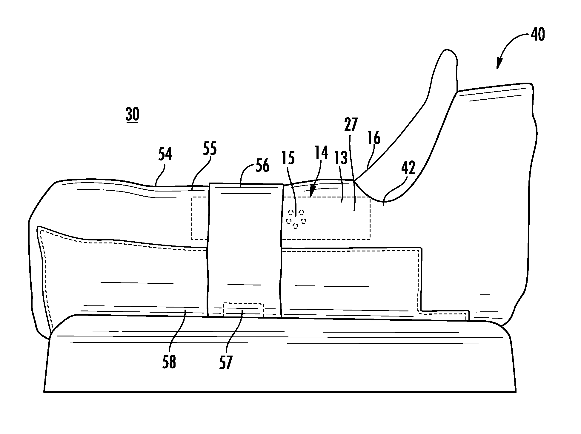 Compression device in combination with lower limb protection