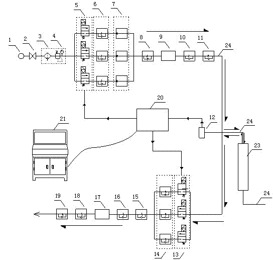 Numerical control air pressure flexible loading experimental device