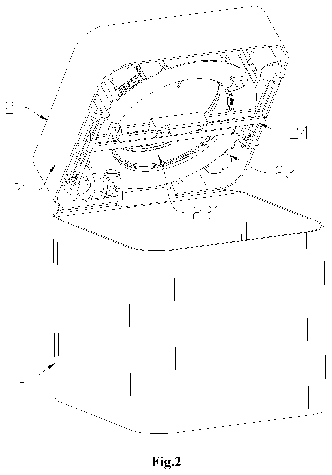 Garbage bin, bin lid and automatic cutting mechanism for garbage bag