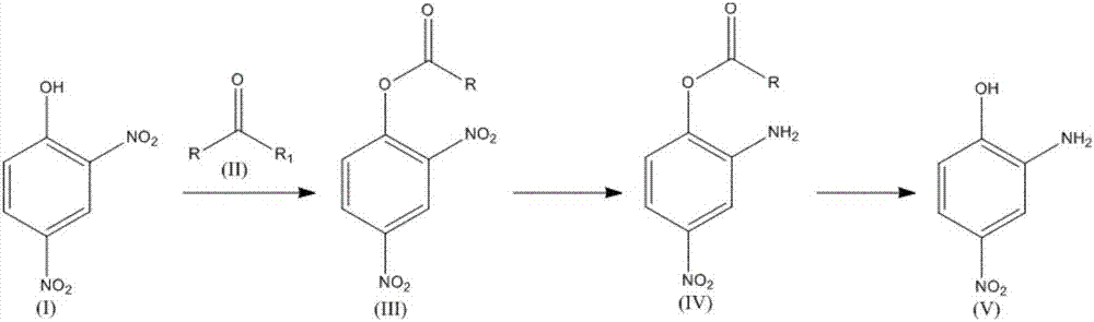 Synthesis technology of nitrophenol and intermediate thereof