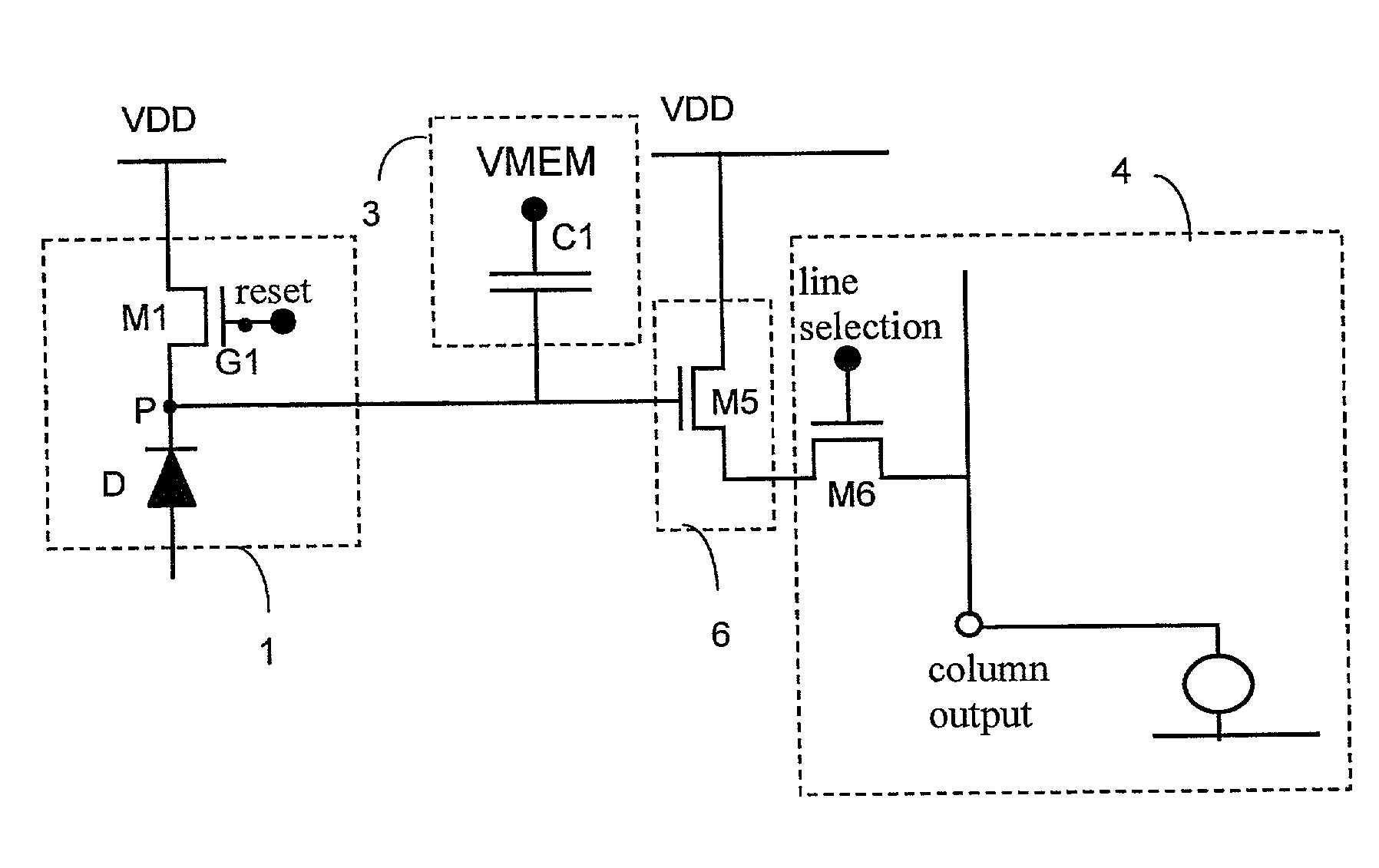 Method to adjust the signal level of an active pixel and corresponding active pixel