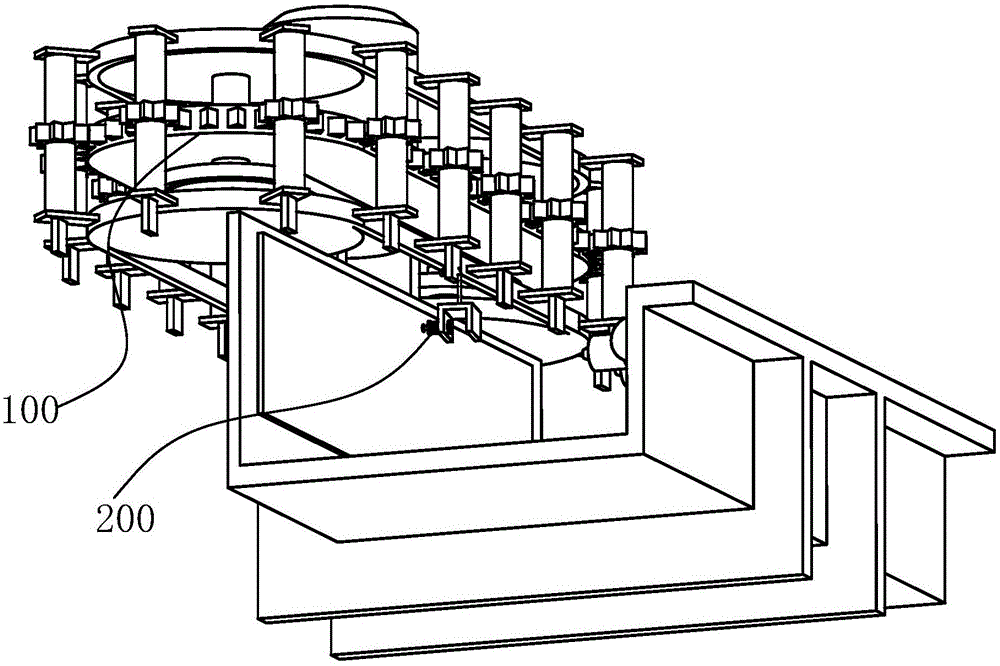 Assembly line for removing powder on door/window frame body