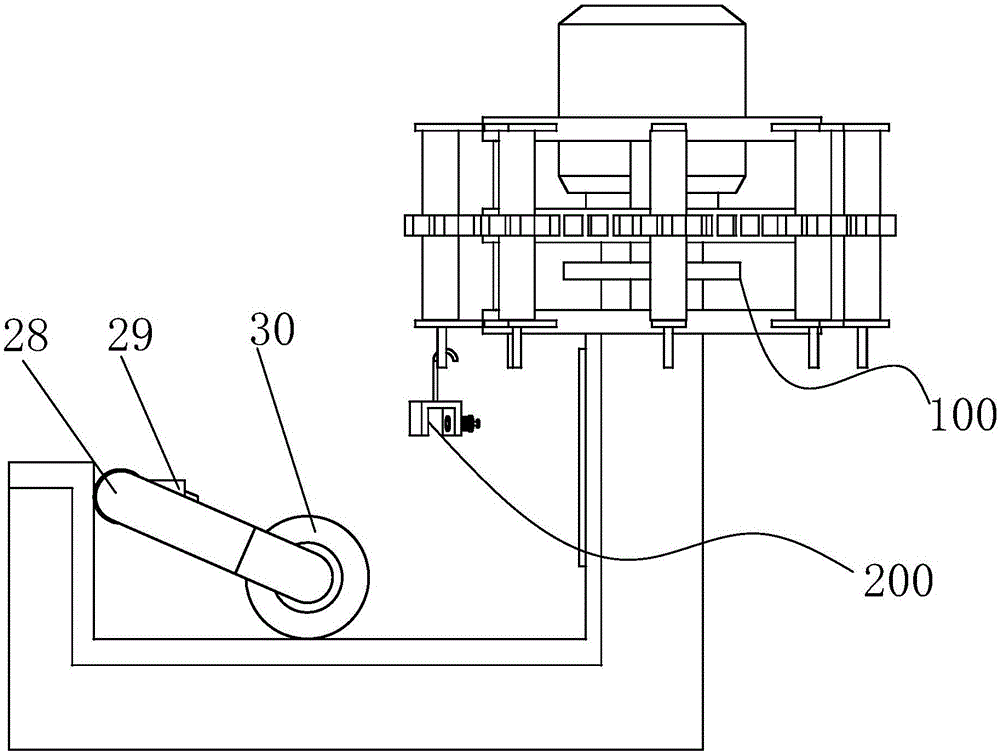 Assembly line for removing powder on door/window frame body