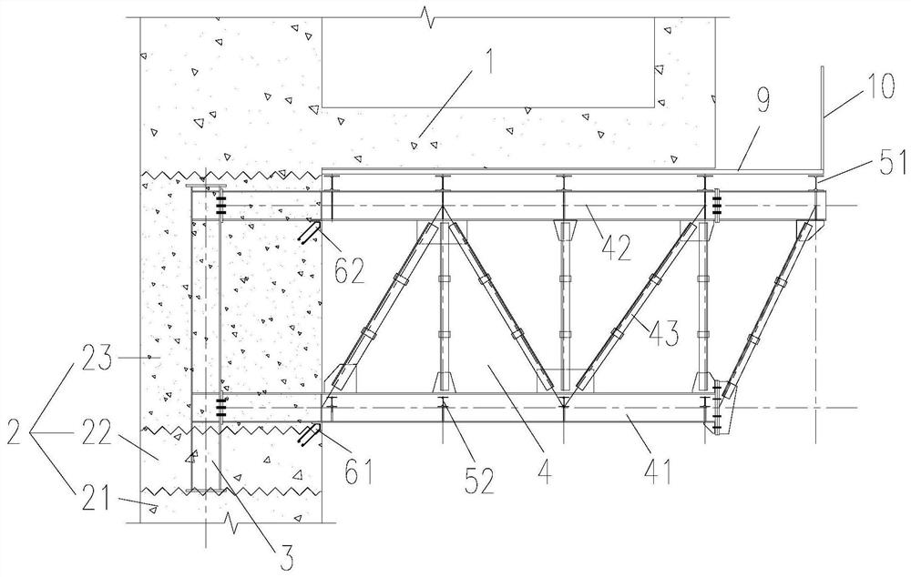 High-altitude and large-span cantilever structure construction platform and method