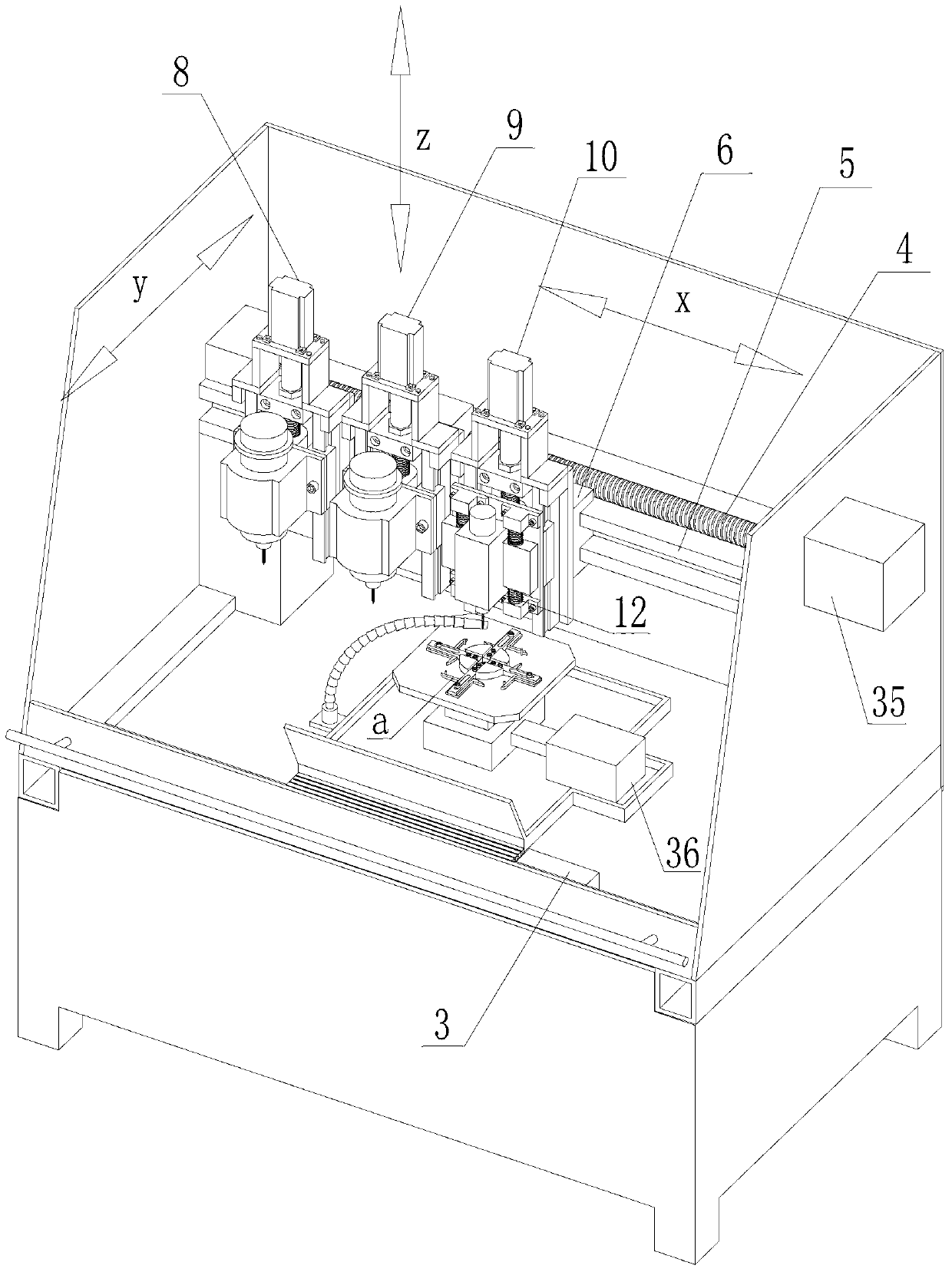 Multi-functional all-in-one automatic drilling and tapping machine tool