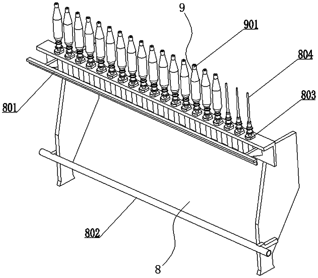 A gripping and fitting force elimination assembly of a worsted doffing machine manipulator