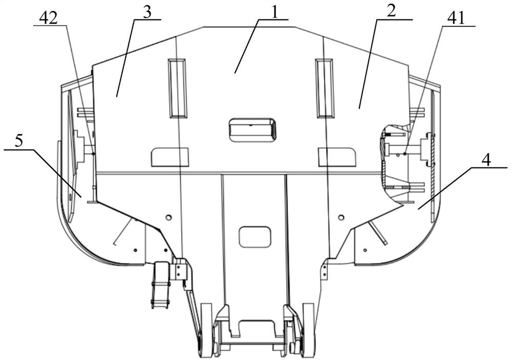 Telescopic shovel plate mechanism and heading machine