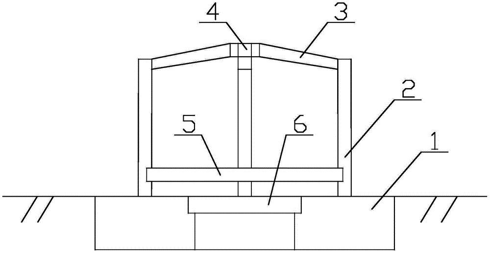 Combined basic structural system of three cylinder type foundations with support