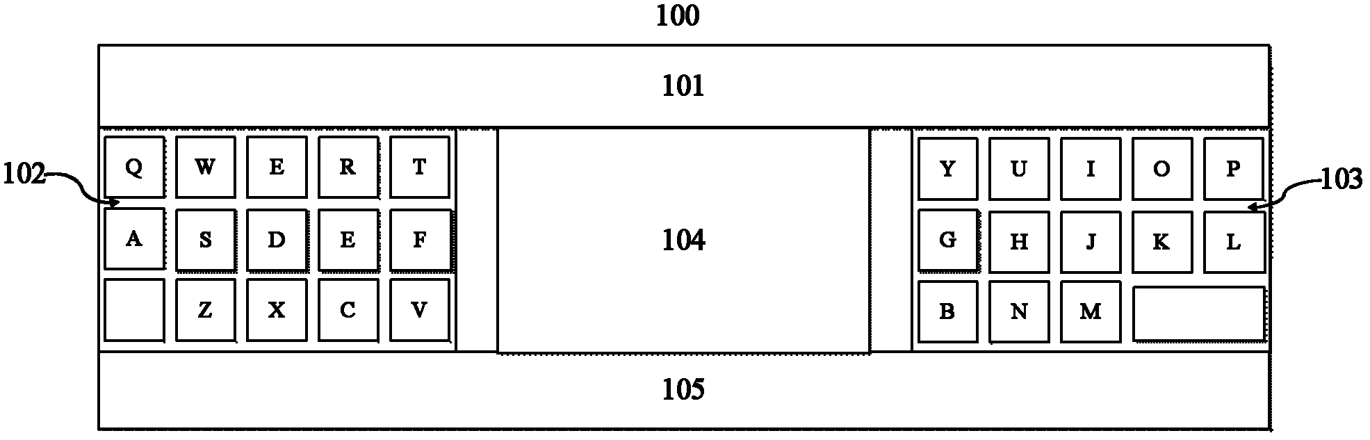 Discrete keyboard layout system and setting method, corresponding portable electronic device and control method