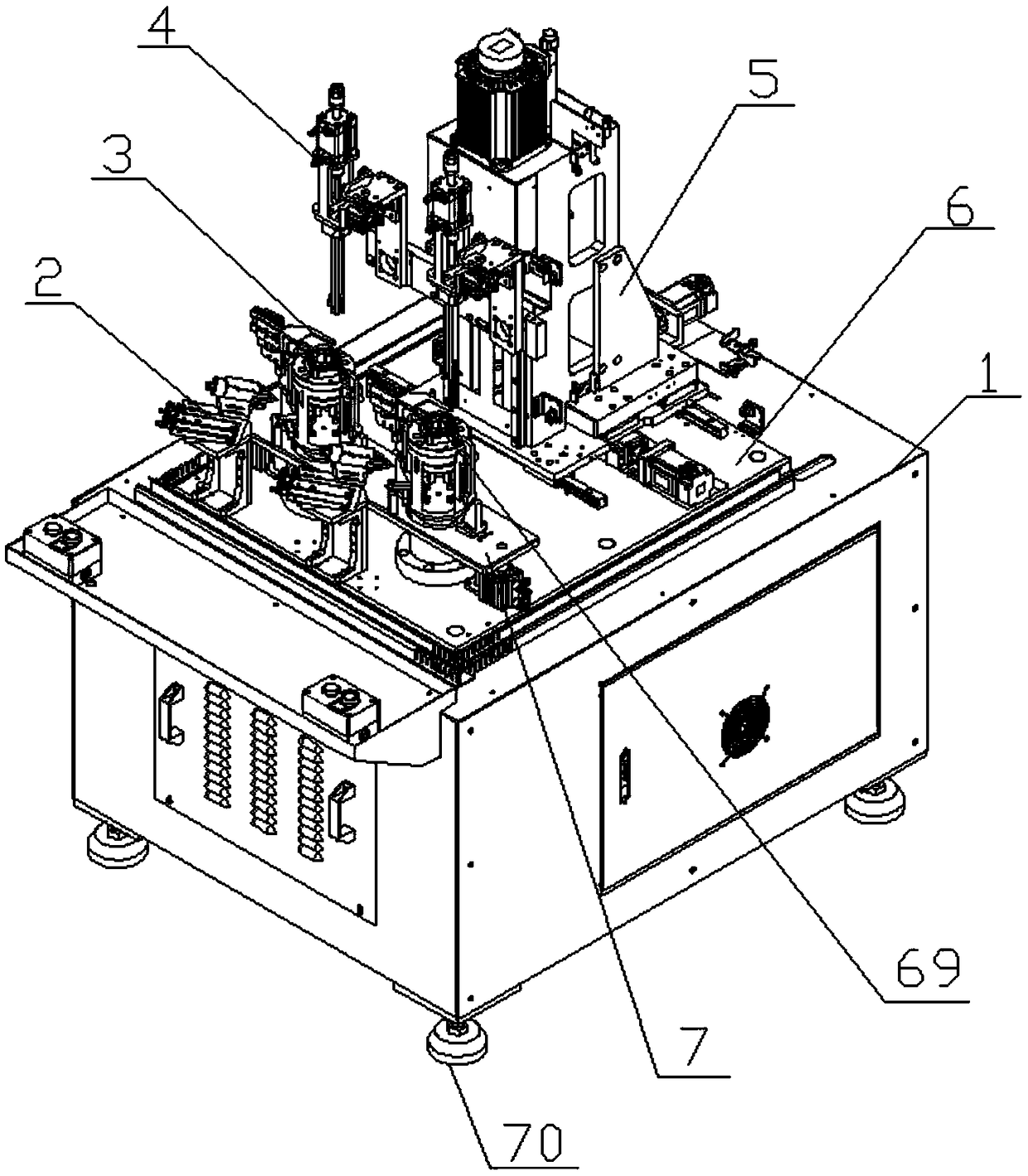 Upper threading and lower incoming stator winder