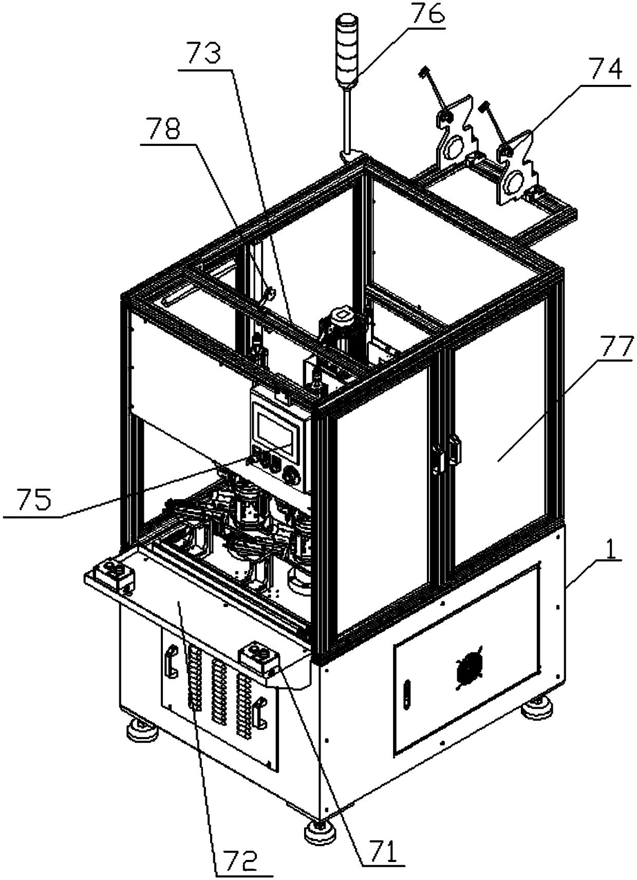 Upper threading and lower incoming stator winder