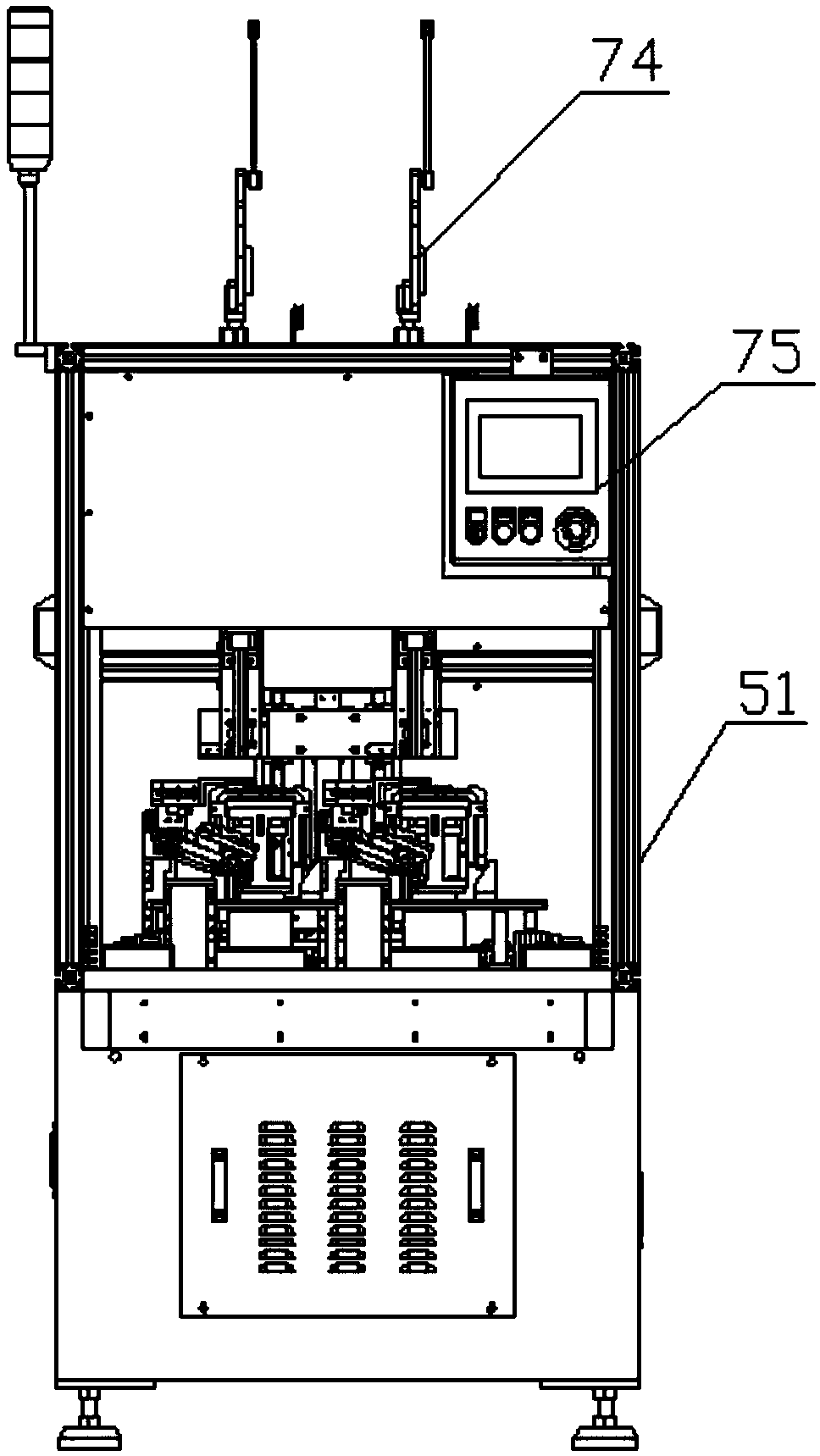 Upper threading and lower incoming stator winder