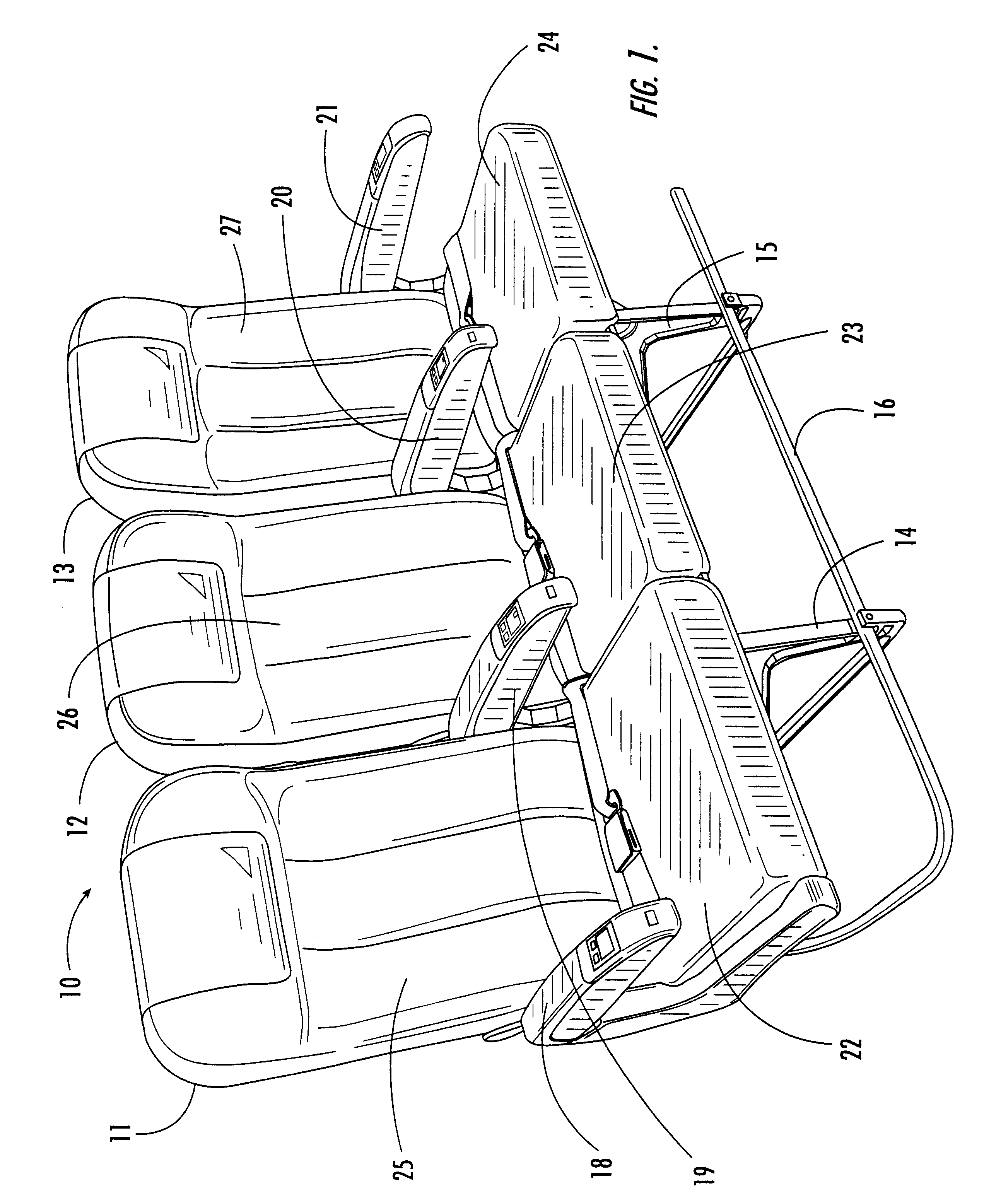 Aircraft passenger seat frame construction