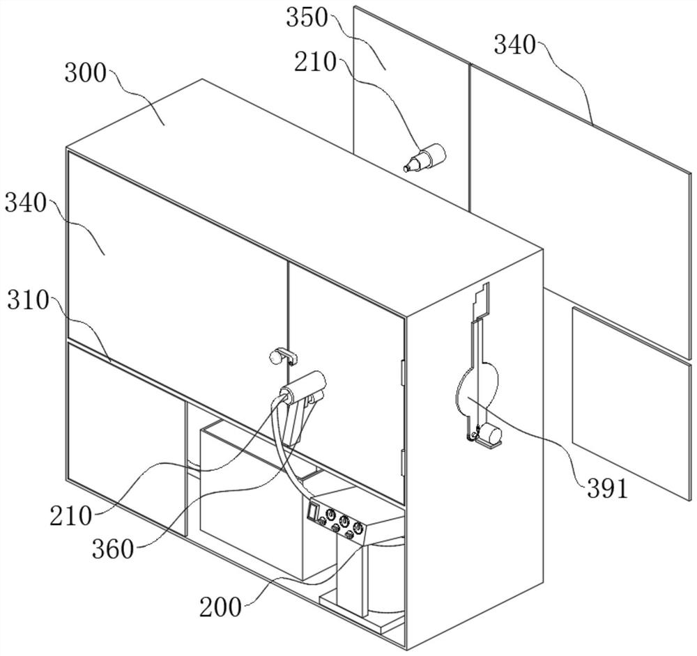 Flow instrument shell running type isolation spraying device