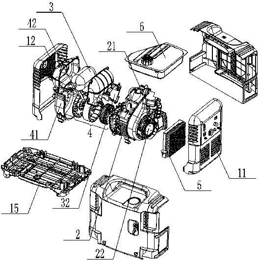 Two-channel air-cooled small gasoline generator