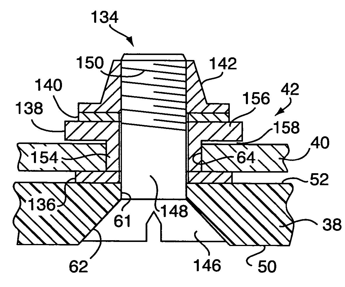 Fastener assembly for attaching a non-metal component to a metal component