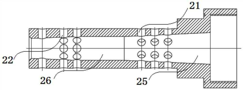 A two-stage gas-filling adjustable ratio gas-liquid mixing nozzle device and its use method