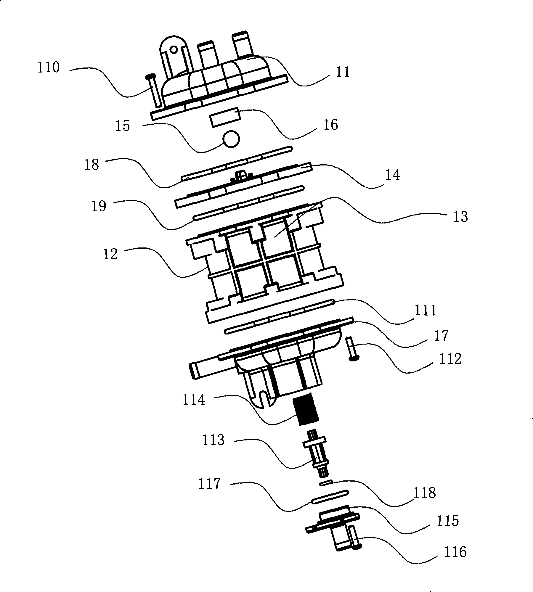 Regenerating unit for softening device for washing machine