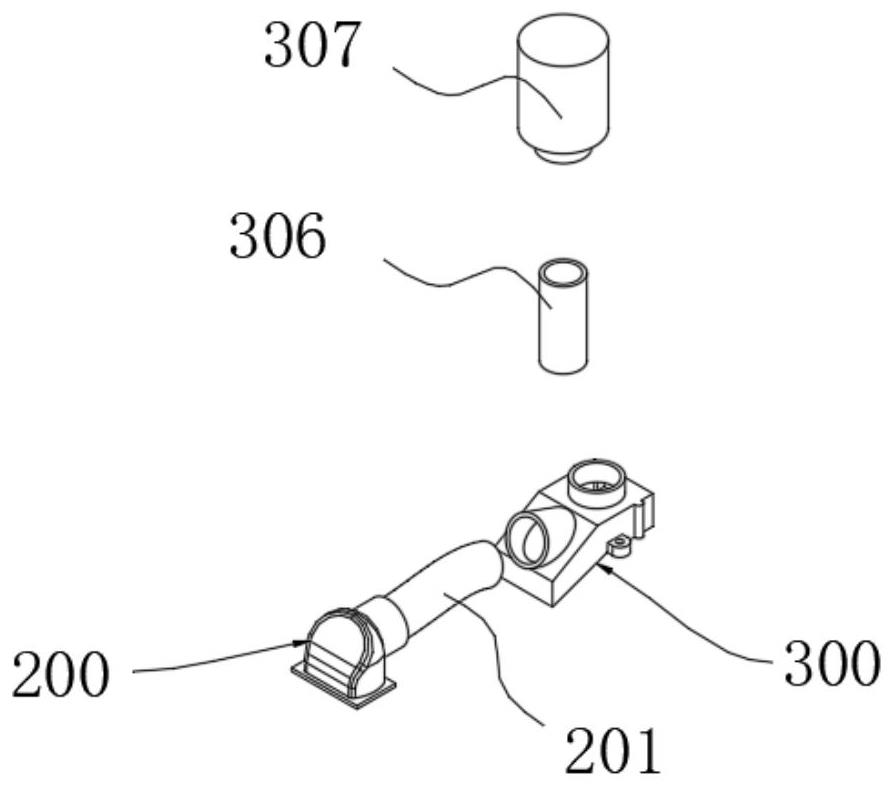 Scrubber air duct and sewage tank integrated structure