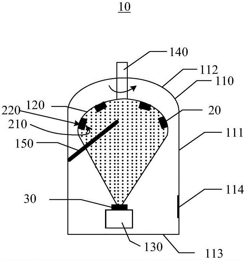 Gradual color changing base plate preparing device and gradual color changing base plate preparing method