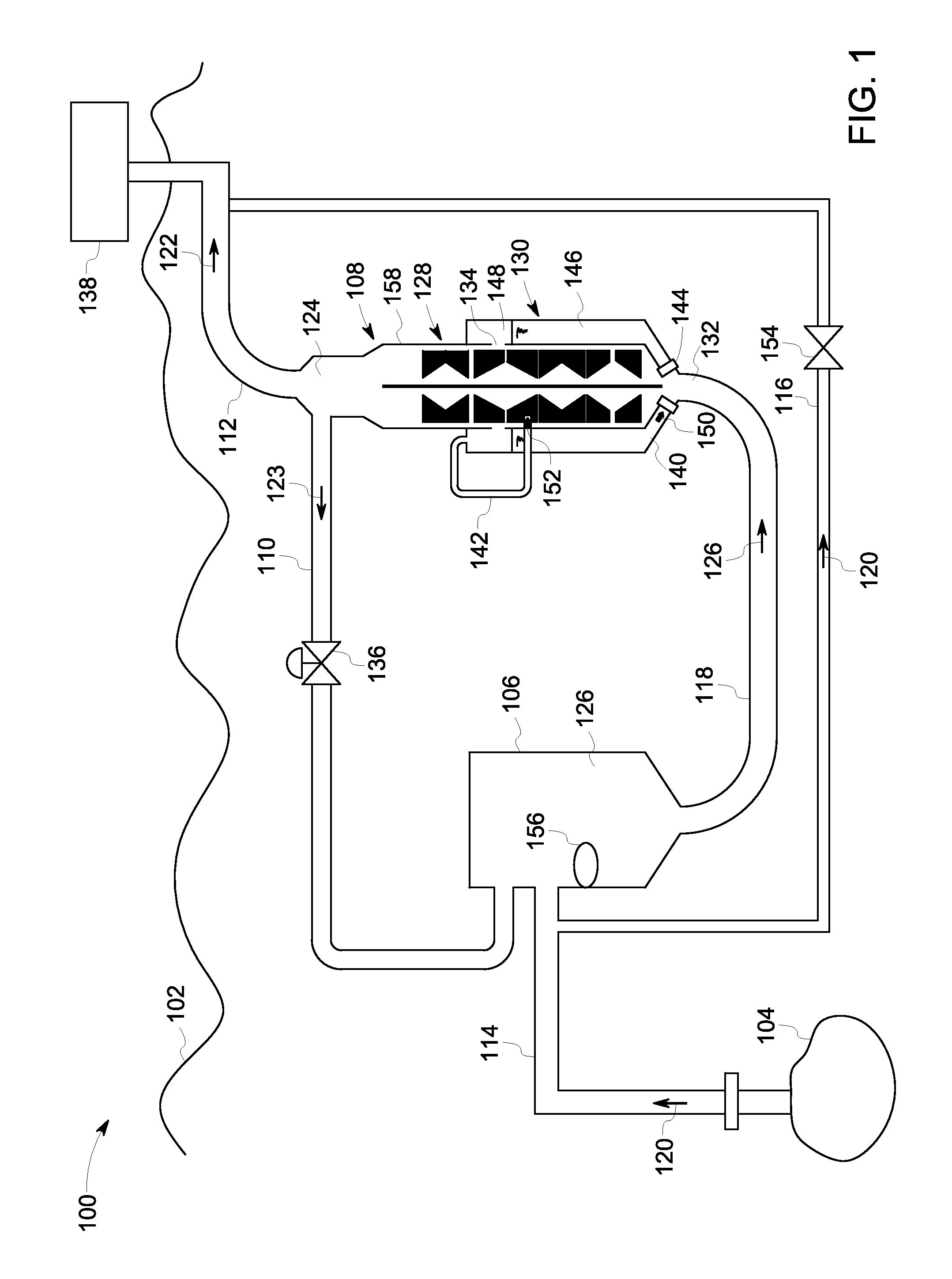 Subsea fluid processing system with intermediate re-circulation