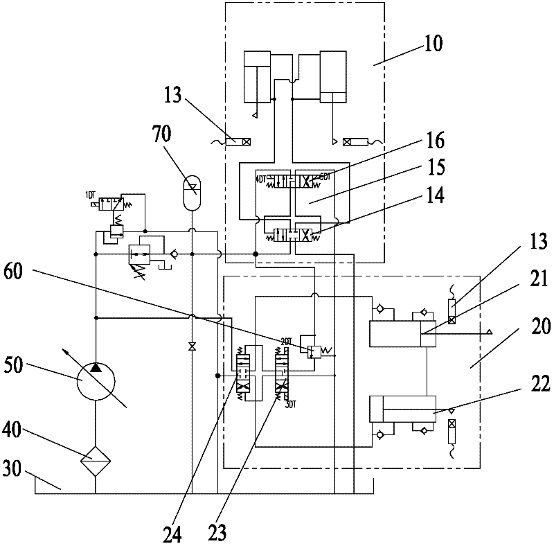 Gate type concrete pump and pumping control system thereof