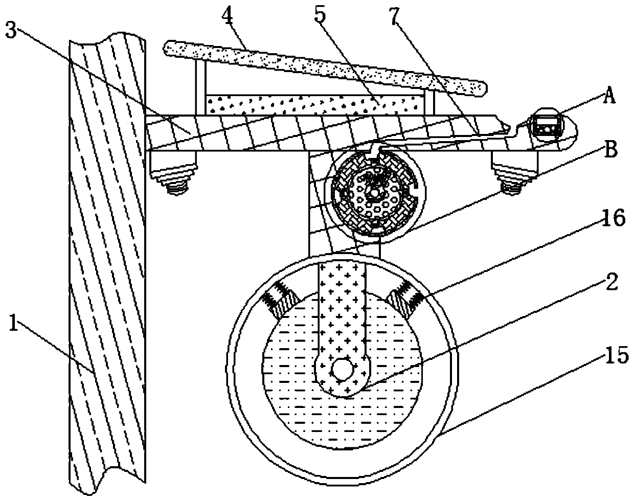 Cleaning device of building monitoring equipment based on photoresistor