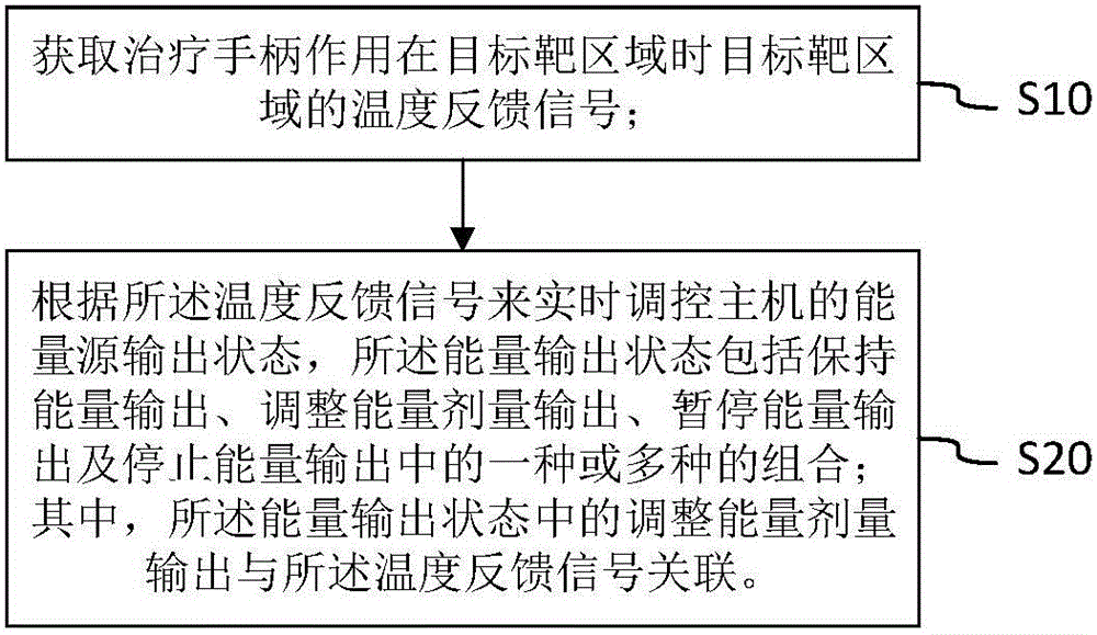 Host, therapeutic handle, control method and system for radio frequency energy output