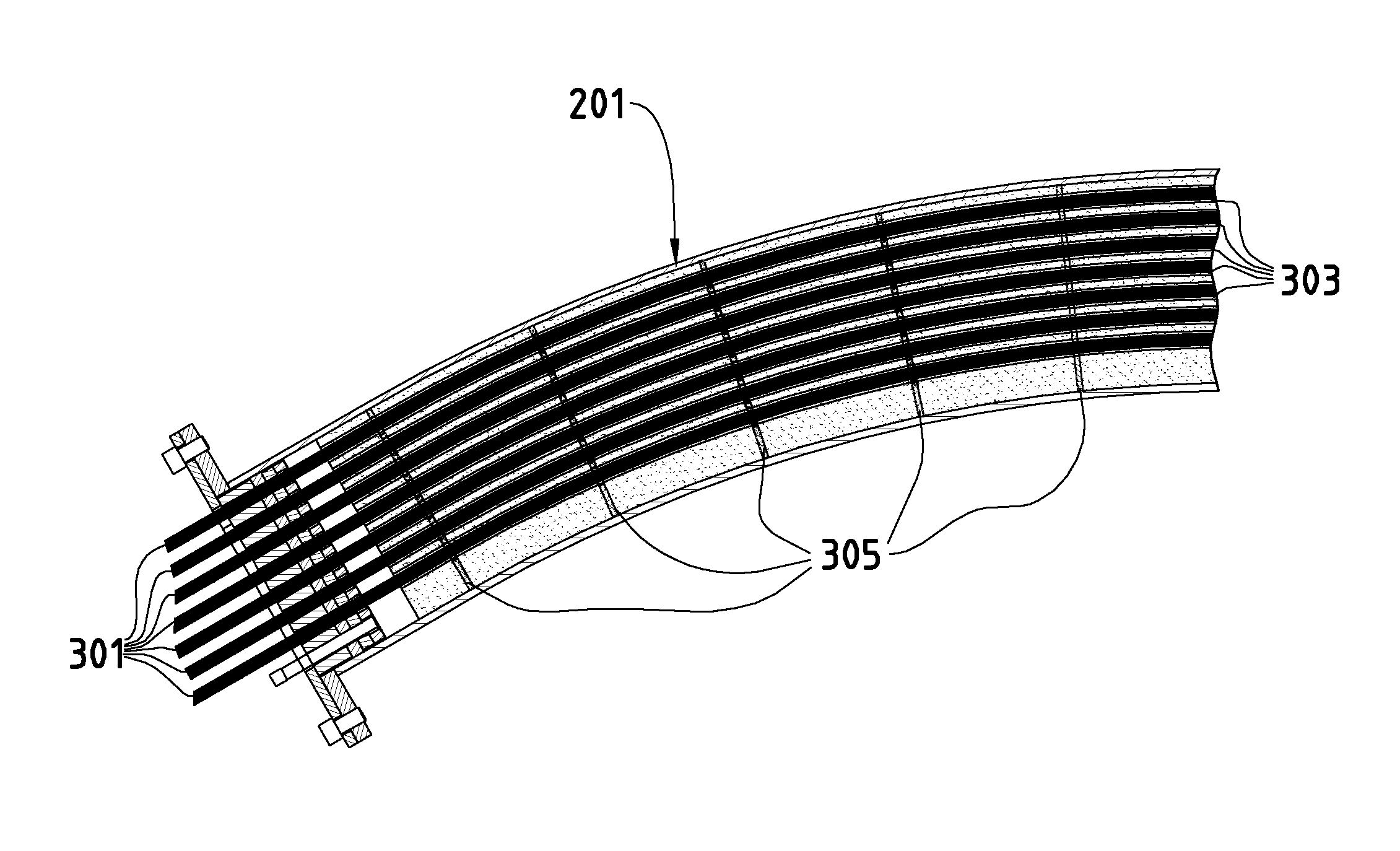 Strand guiding device