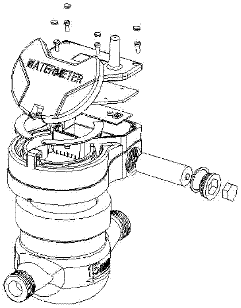 An easily detachable split water meter