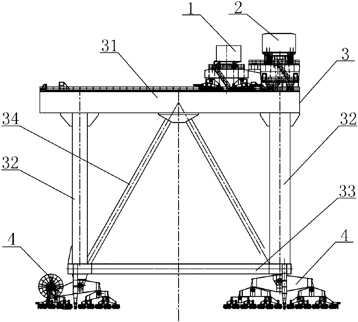 Combined crane for docks and dock wharfs