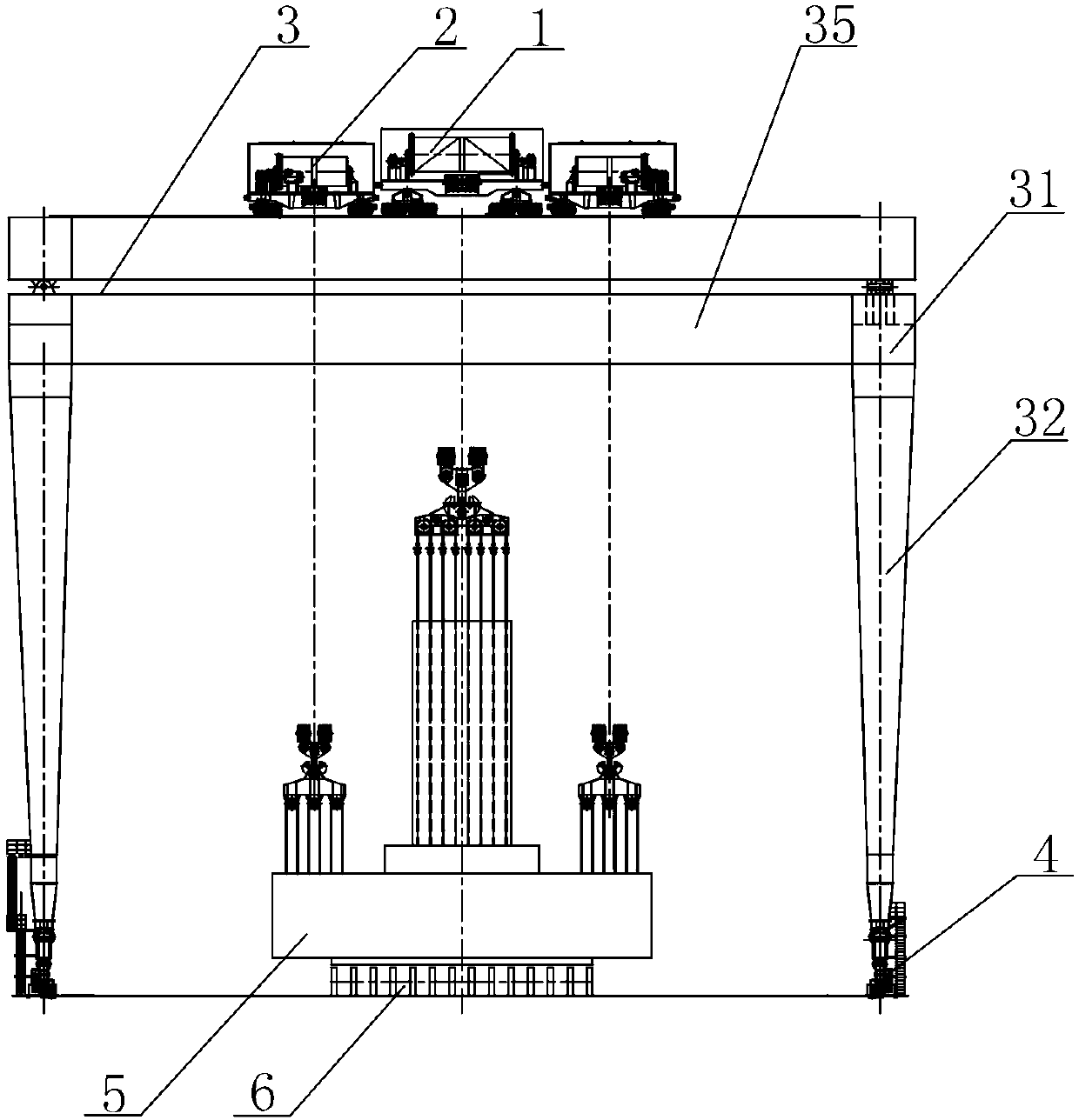 Combined crane for docks and dock wharfs