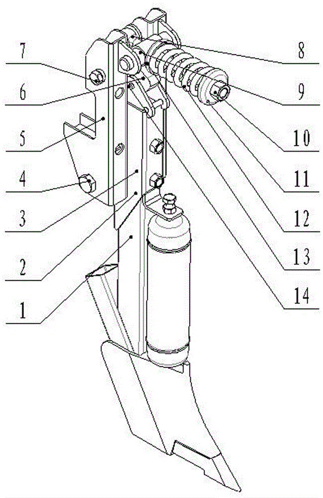 Furrow opener overload protection device