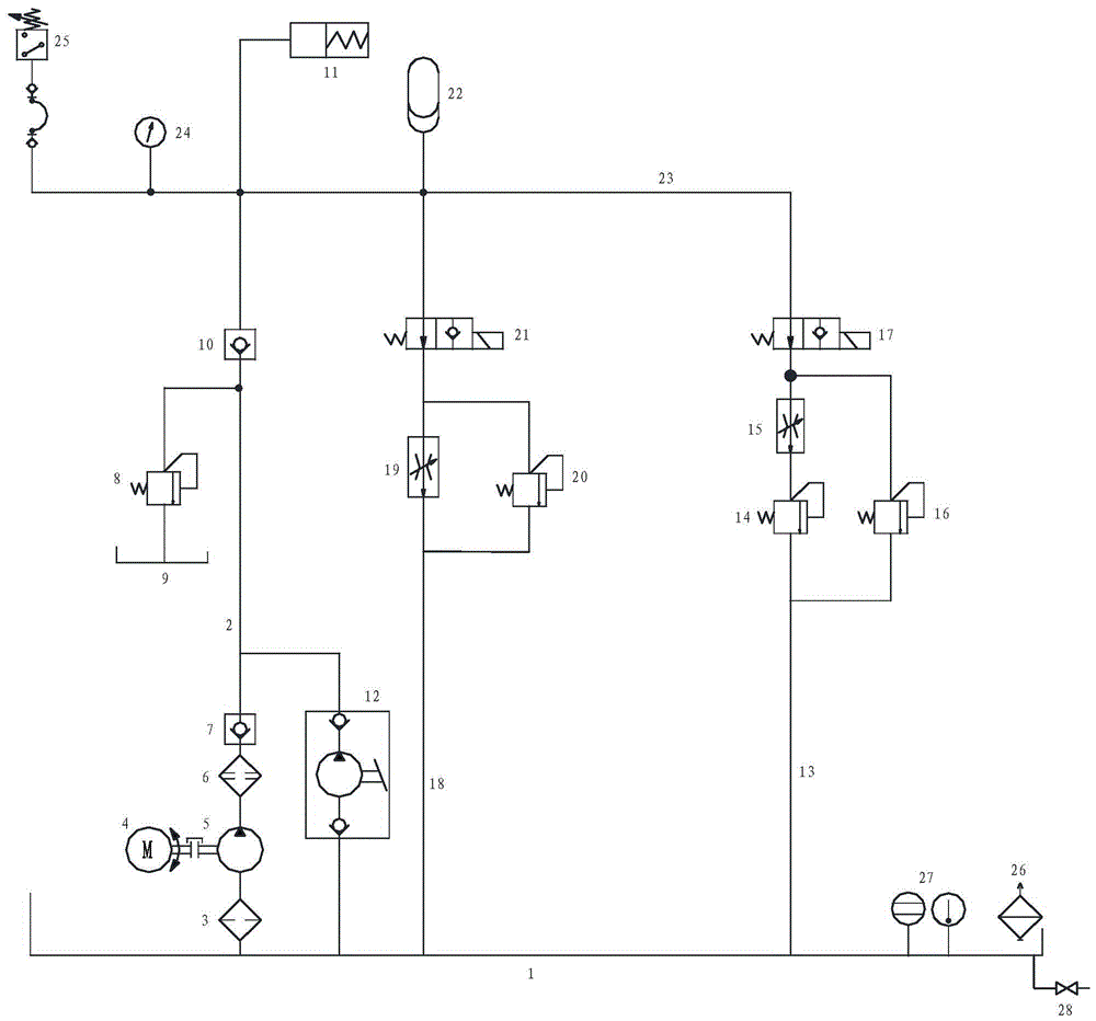 A pressure-holding hydraulic system with multi-stage braking function