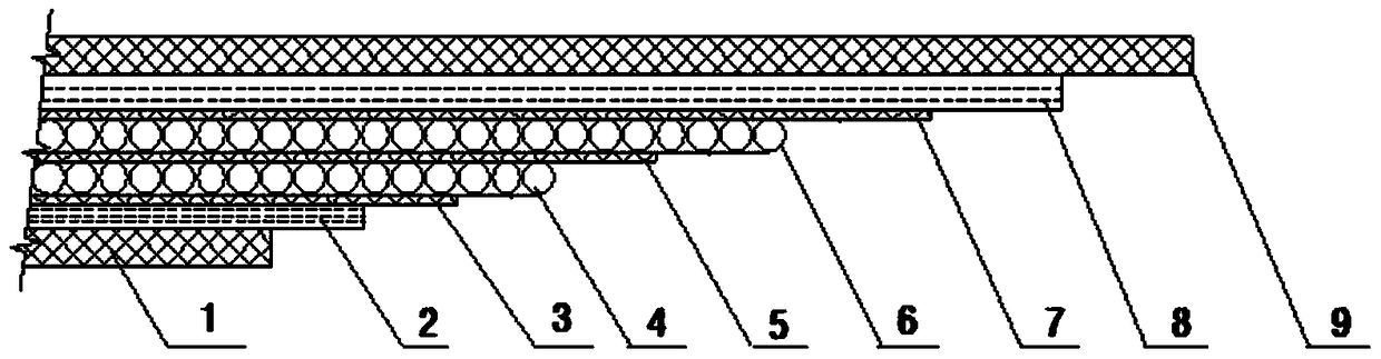 A pile flushing hose assembly for conveying high-pressure seawater used in a pile flushing system of a jack-up drilling platform and a preparation method thereof