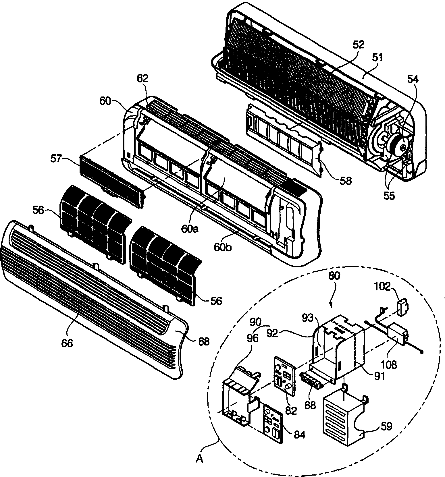 Control box assembly for air conditioner