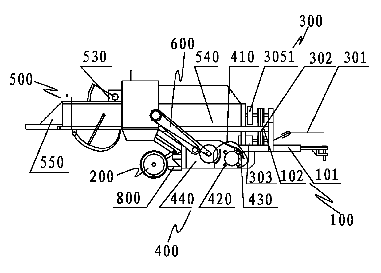 Stalk chopping and pickup square baler