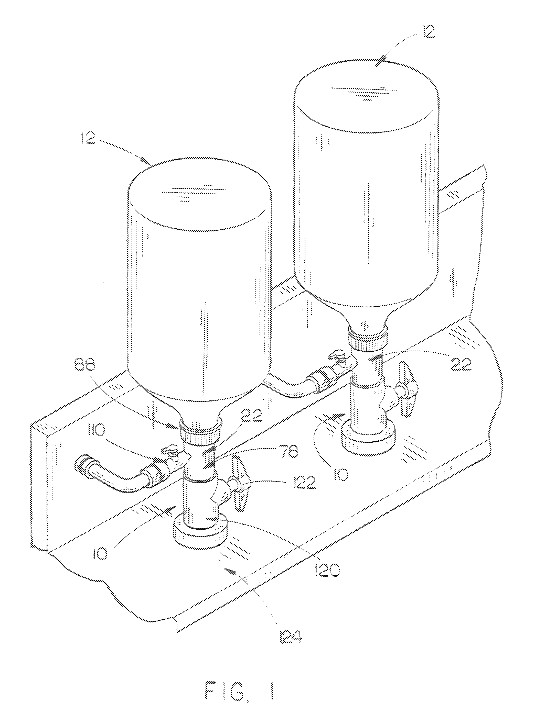 Apparatus for rinsing chemical containers