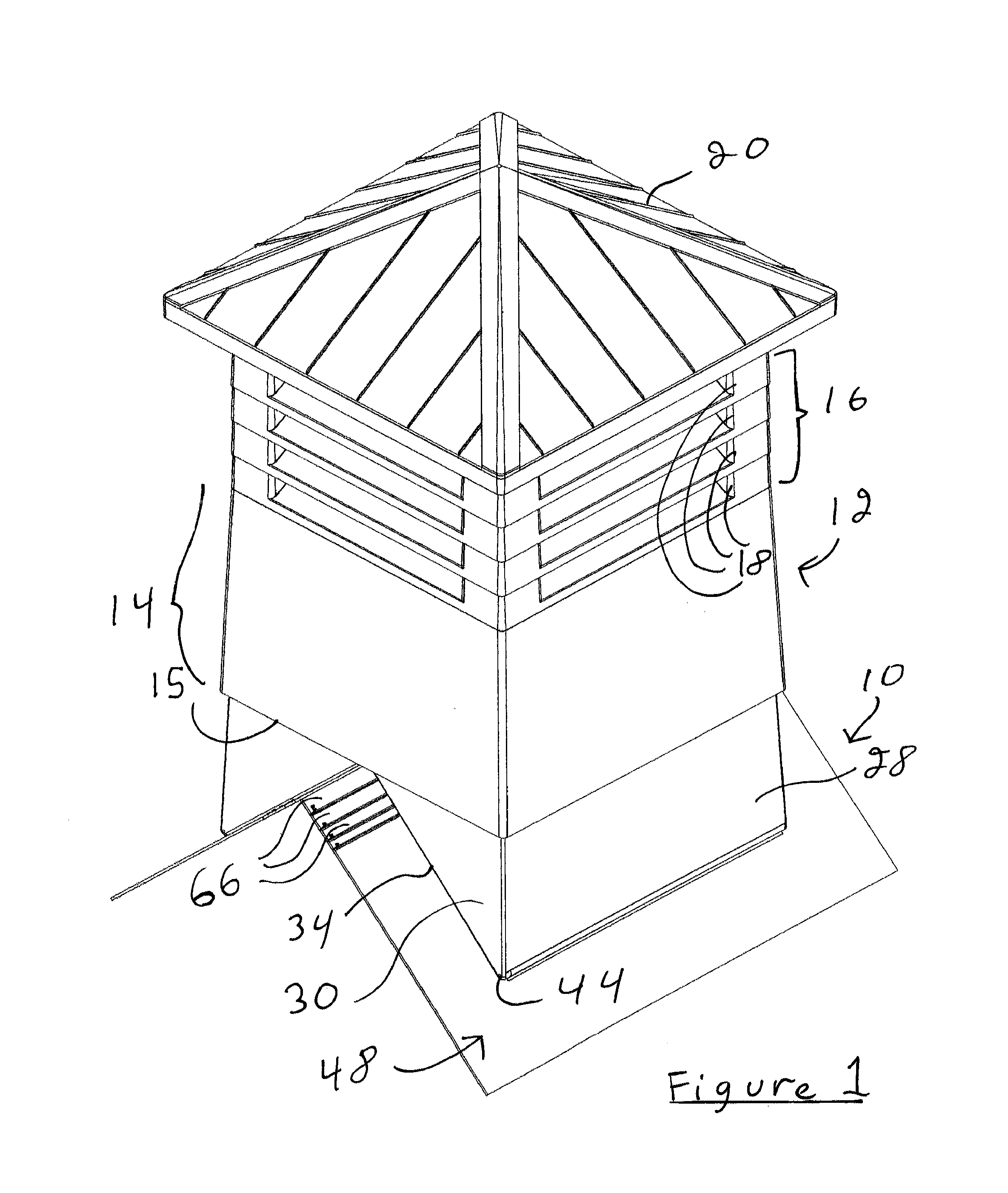 Adjustable roof ventilator base