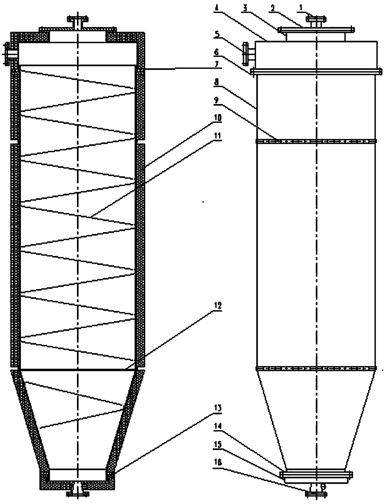 A method for continuous production of polyethylene wax by thermal cracking in an externally rotating self-stirring reactor