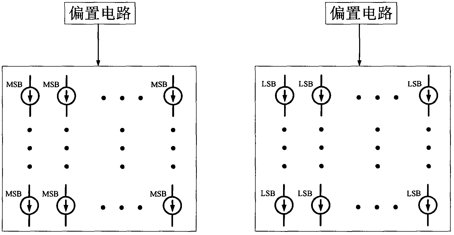 Current digital to analog conversion method and device