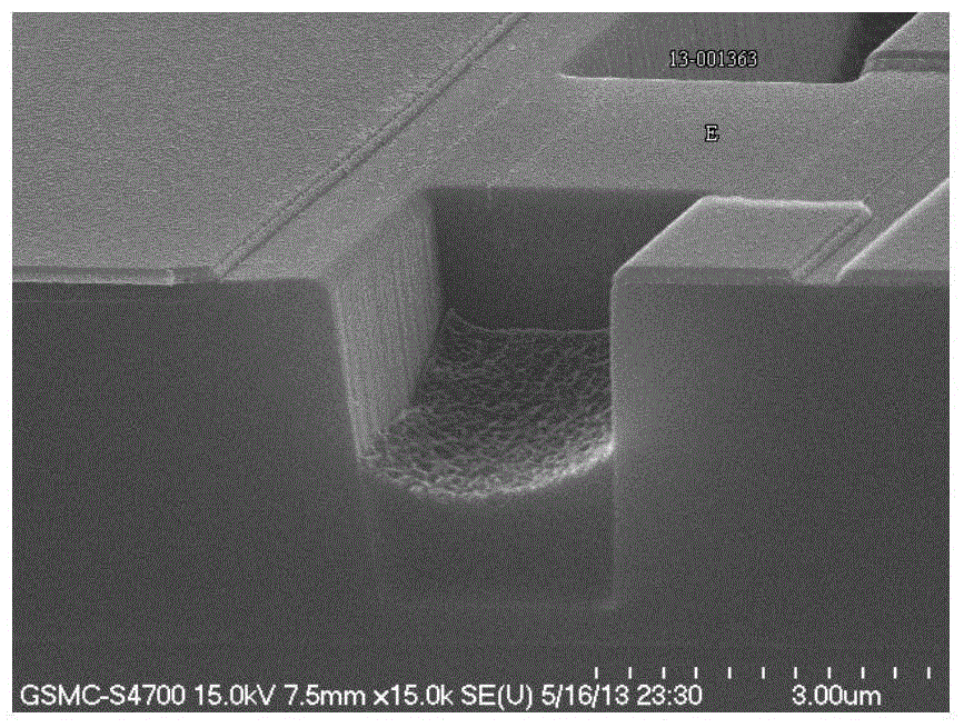 Method for forming a film of sensing material in a deep trench