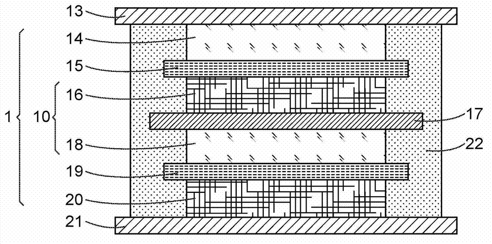 Bipolar electrochemical battery with an improved casing