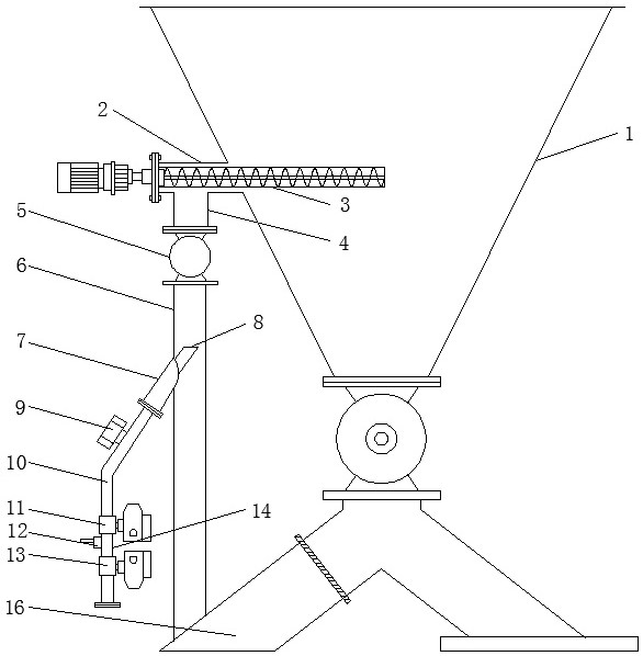 Automatic material taking device and method arranged on cyclone dust collector