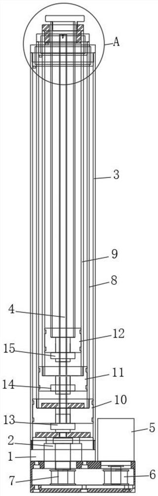 Integrated transmission multi-section lifting electric cylinder