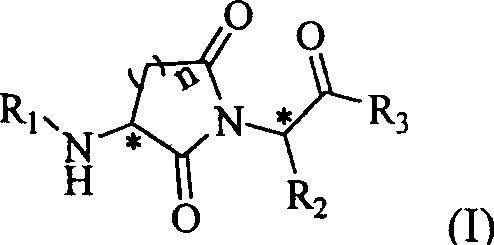 Cyclin imide peptidyl metalloprotease inhibitor and its application