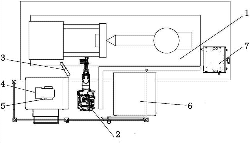 Robot die-casting water outlet production system and production method