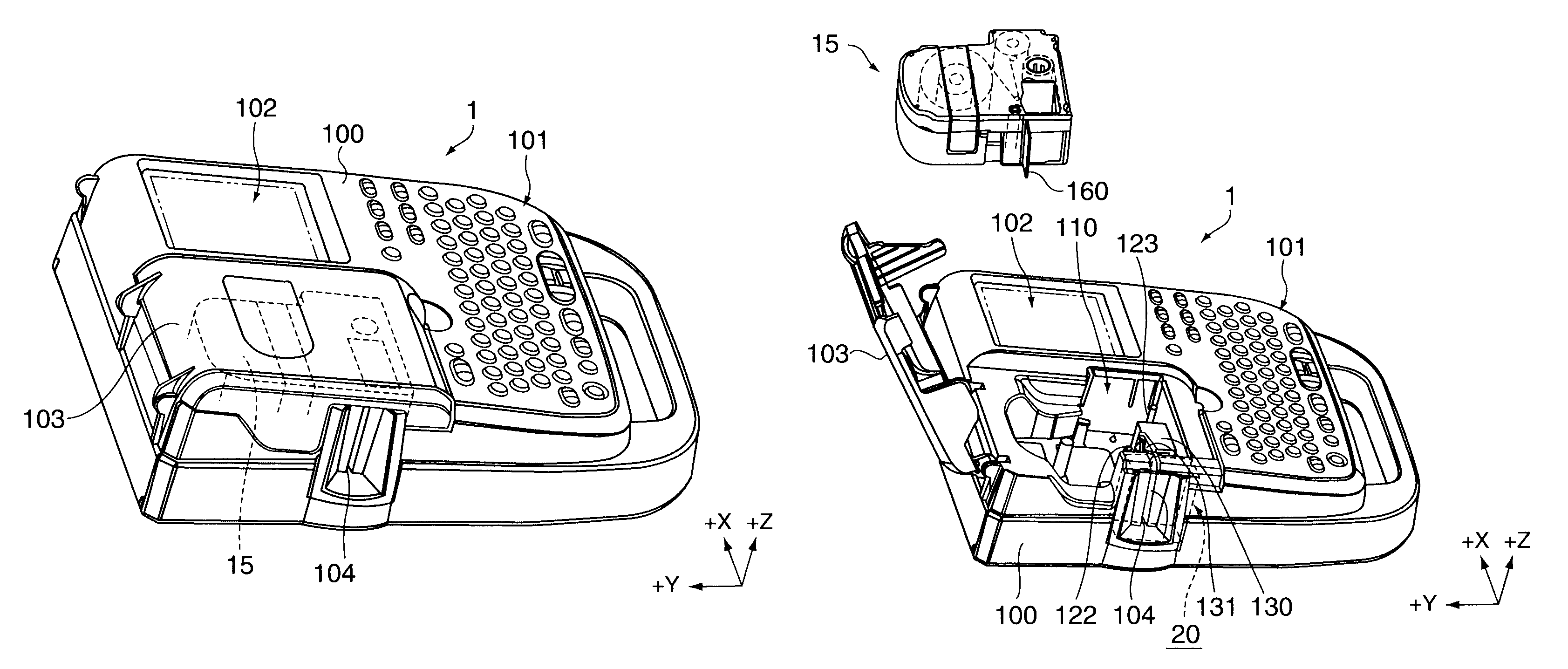 Cutting device and tape printing apparatus equipped therewith