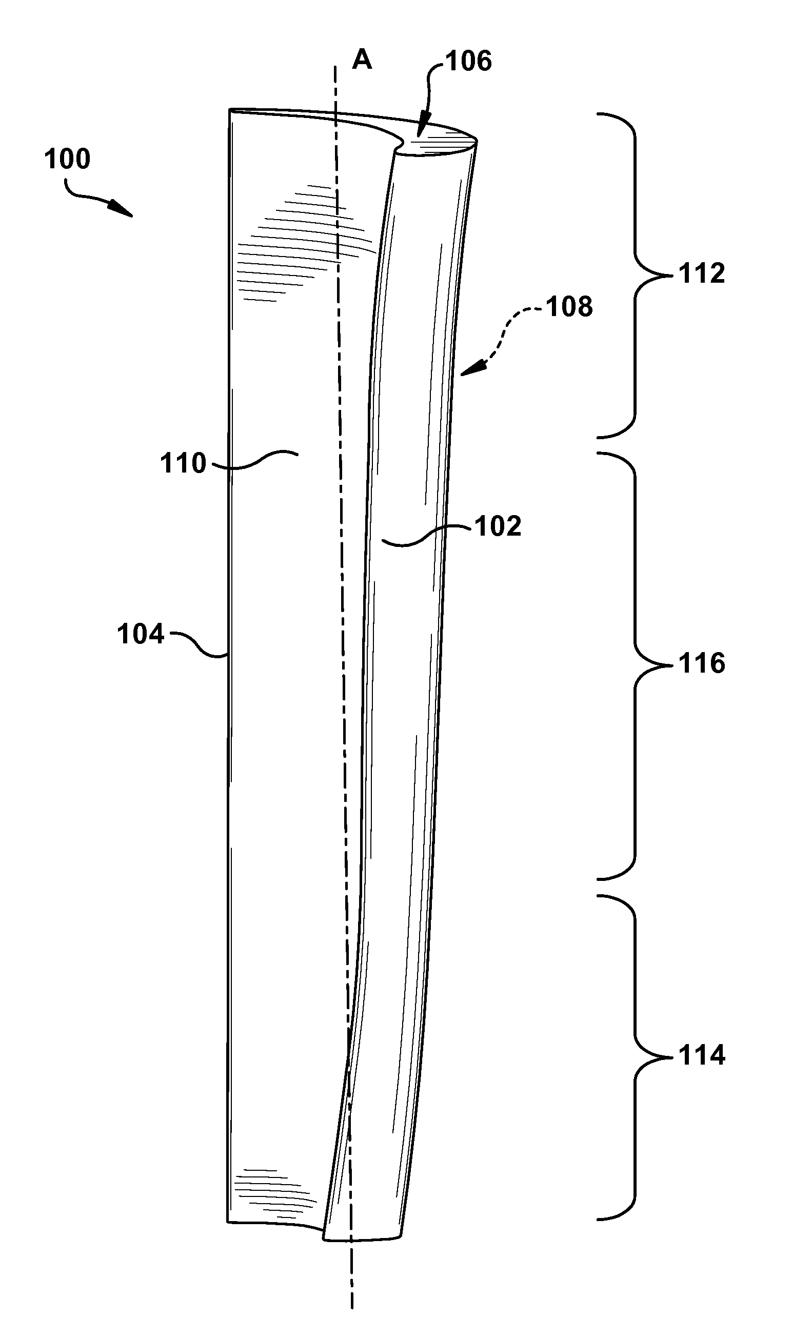 Hybrid flow blade design