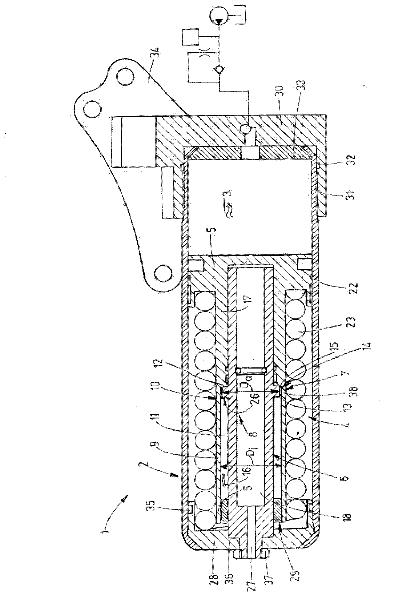 Device for the pulsed release of an amount of fluid which can be stored in an accumulator housing